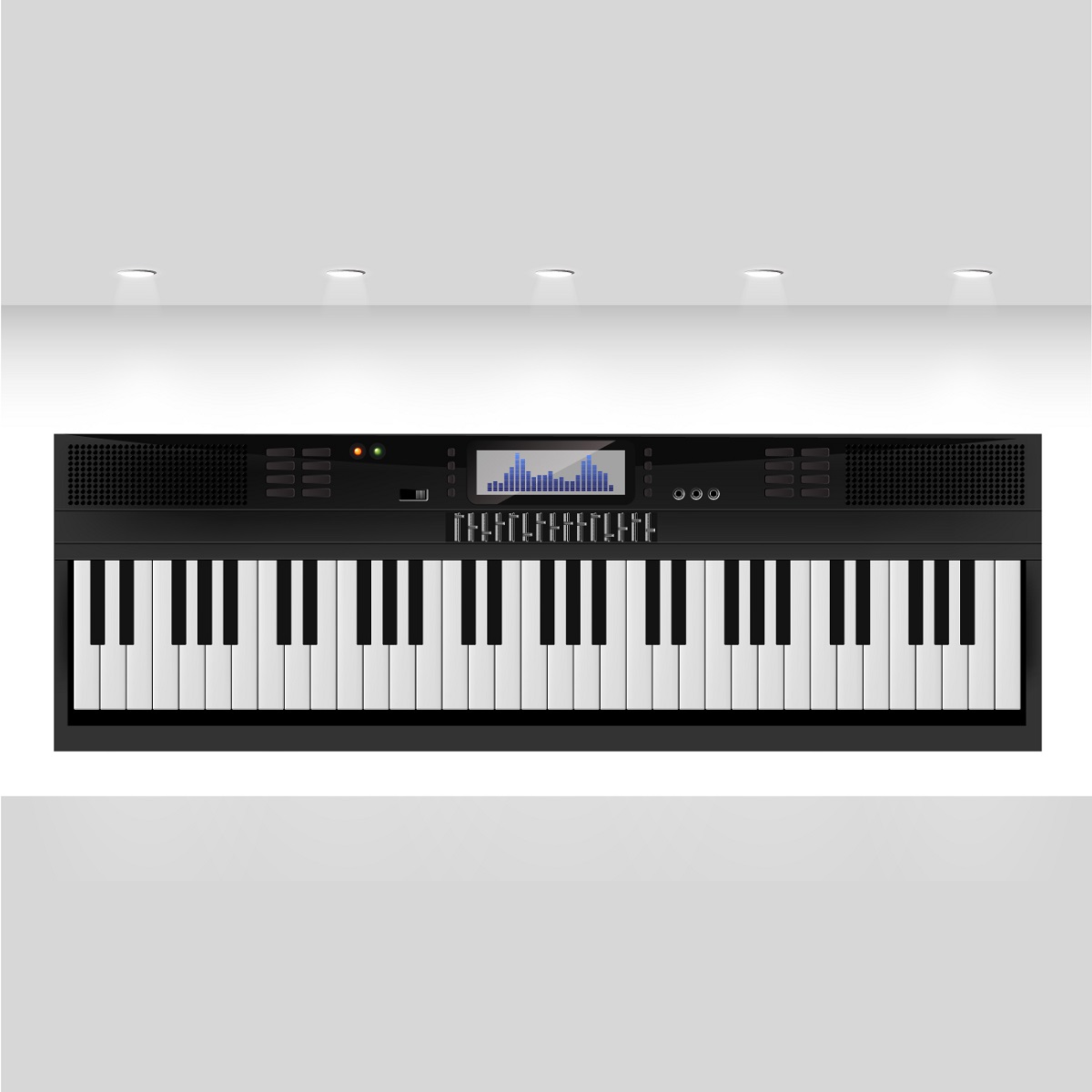 Teclado musical em foto